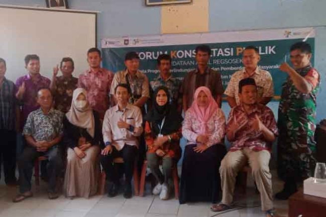 Babinsa Koramil 07 Mandiraja Hadiri  Acara Forum Konsultasi Publik Pendataan Awal Rengsosek Di Wilayah Binaannya